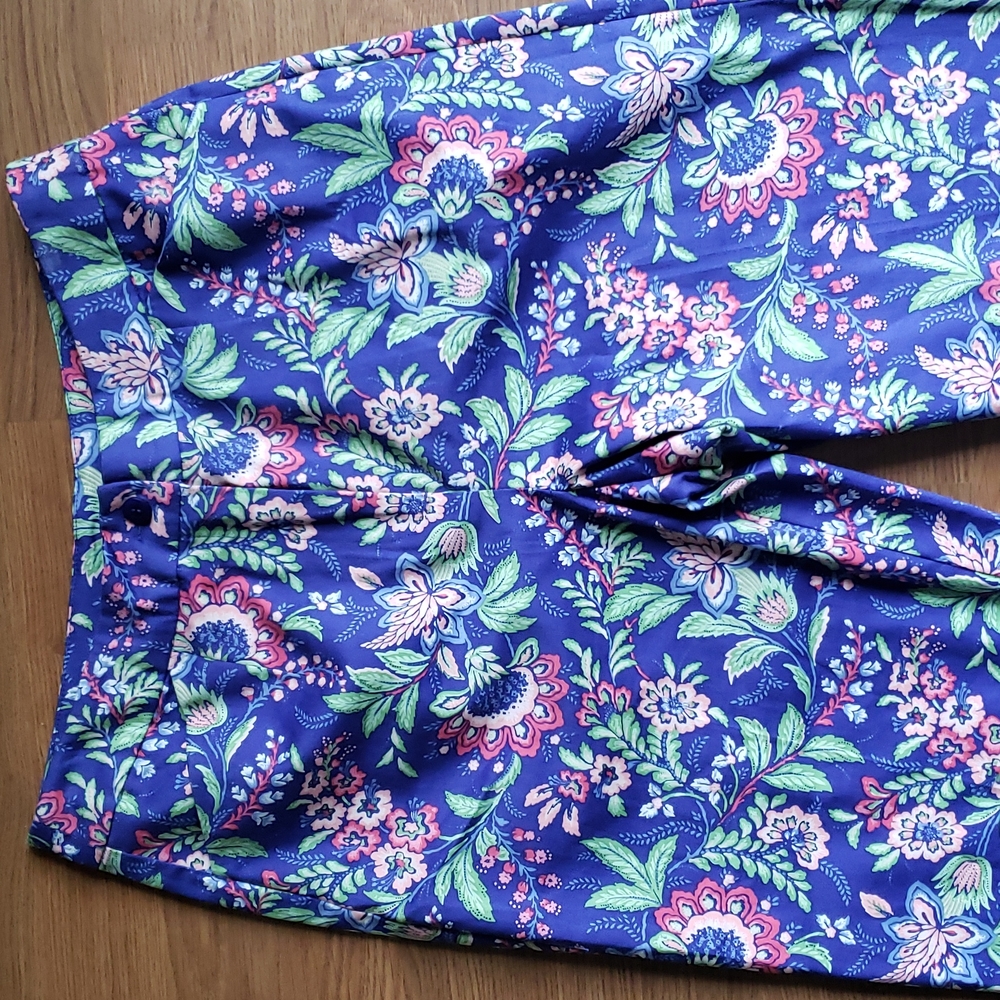 Appleseed's Petites Women's Size 8 Floral Stretch Pants 29" Waist X 25" Inseam